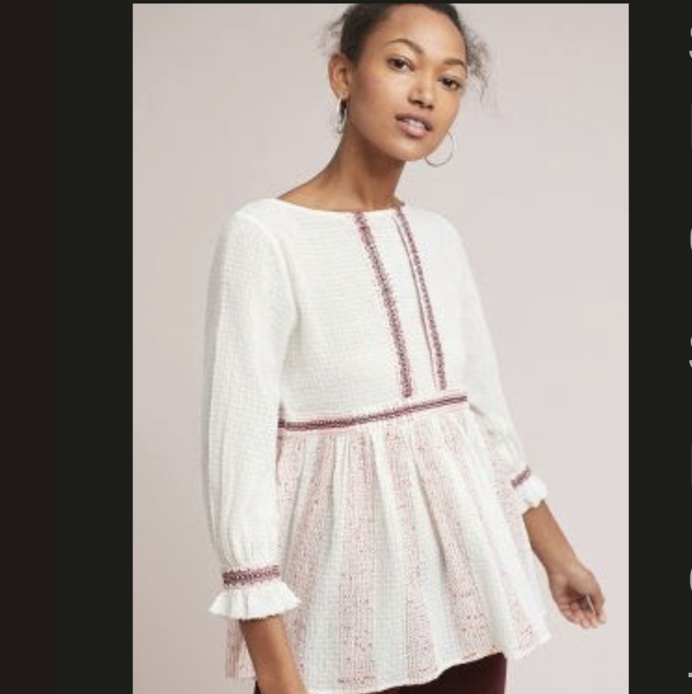 Anthropologie Beaded Blouse